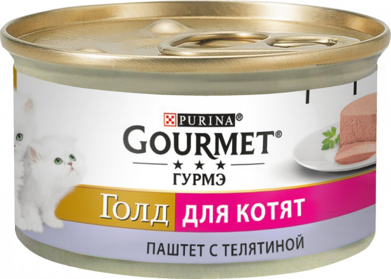 Корм консервированный для котят GOURMET Голд Паштет с телятиной, 85г Корм консервированный для котят GOURMET Голд Паштет с телятиной, 85г