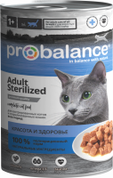 Корм консервированный для кошек PROBALANCE Sterilized для стерилизованных и кастрированных, 415г