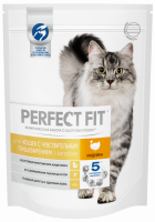 Корм сухой для взрослых кошек PERFECT FIT с индейкой, с чувствительным пищеварением, 190г