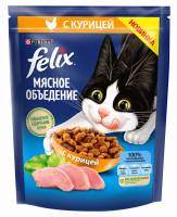 Корм сухой для взрослых кошек FELIX Мясное объедение с курицей, 200г