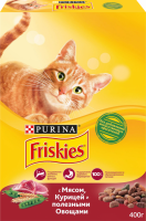 Корм сухой для взрослых кошек FRISKIES с мясом, курицей и полезными овощами, 400г