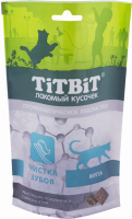 Лакомство для кошек TITBIT Хрустящие подушечки с мясом утки, для чистки зубов, 60г