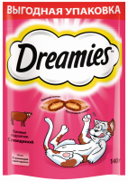 Лакомство для кошек DREAMIES Подушечки с говядиной, 140г
