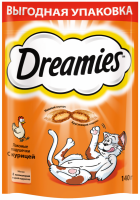 Лакомство для кошек DREAMIES Подушечки с курицей, 140г