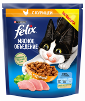 Корм сухой для взрослых кошек FELIX Мясное объедение с курицей, 600г