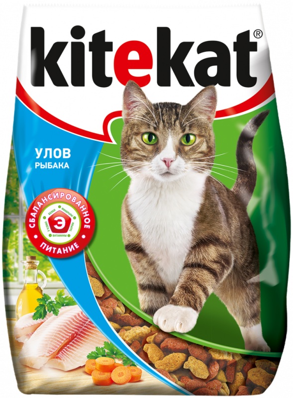 Корм сухой для кошек KITEKAT Улов рыбака, 350г