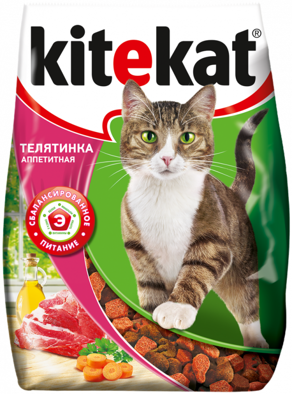 Корм сухой для кошек KITEKAT с аппетитной телятинкой, 350г Корм сухой для кошек KITEKAT с аппетитной телятинкой, 350г