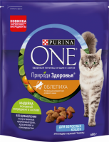 Корм сухой для взрослых кошек PURINA ONE Природа Здоровья с высоким содержанием индейки, 680г