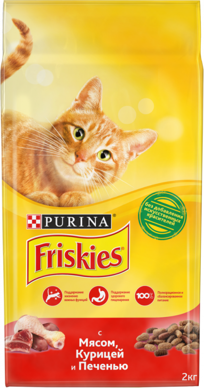 Корм сухой для взрослых кошек FRISKIES с мясом, курицей и печенью, 2кг Корм сухой для взрослых кошек FRISKIES с мясом, курицей и печенью, 2кг