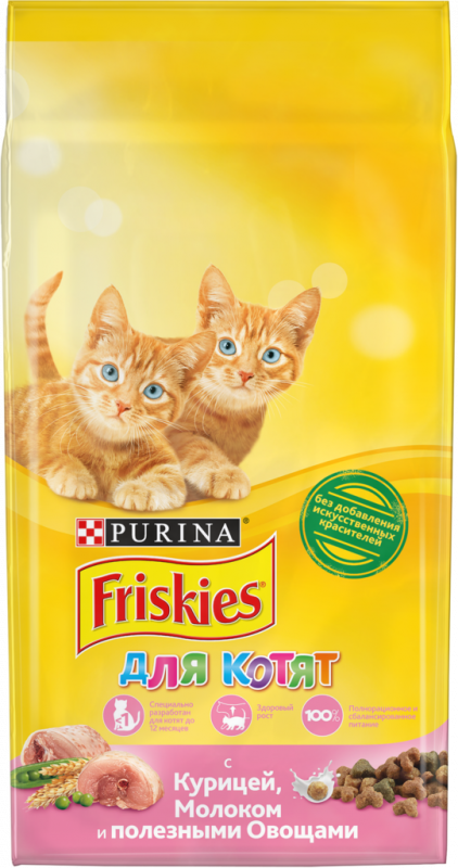 Корм сухой для котят FRISKIES с курицей, молоком и полезными овощами, до года, 2кг Корм сухой для котят FRISKIES с курицей, молоком и полезными овощами, до года, 2кг