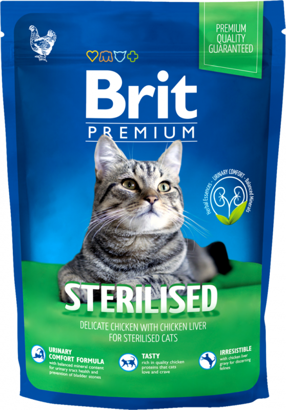 Корм сухой для кошек BRIT Premium Cat Sterilized для кастрированных и стерилизованных, 800г Корм сухой для кошек BRIT Premium Cat Sterilized для кастрированных и стерилизованных, 800г
