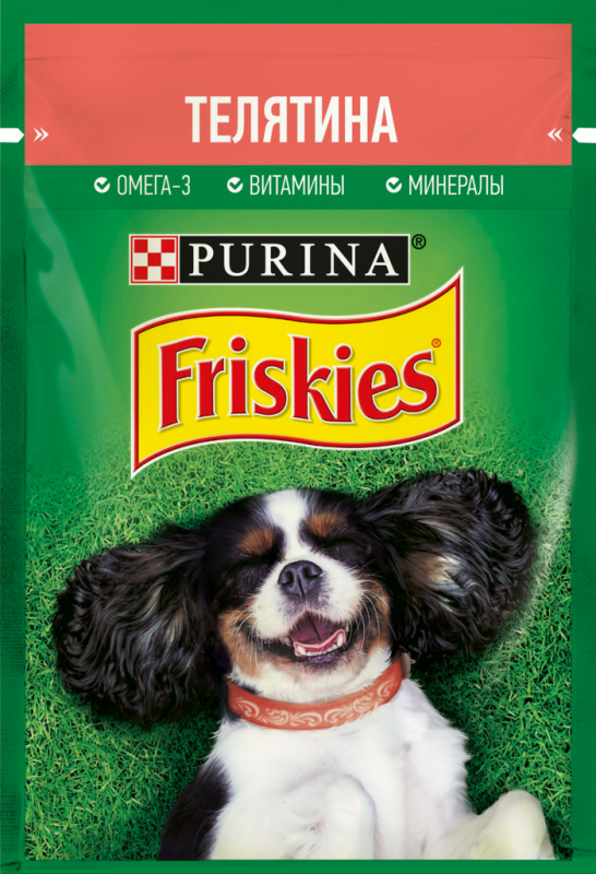 Корм консервированный для взрослых собак FRISKIES Кусочки с телятиной в подливе, 85г Корм консервированный для взрослых собак FRISKIES Кусочки с телятиной в подливе, 85г