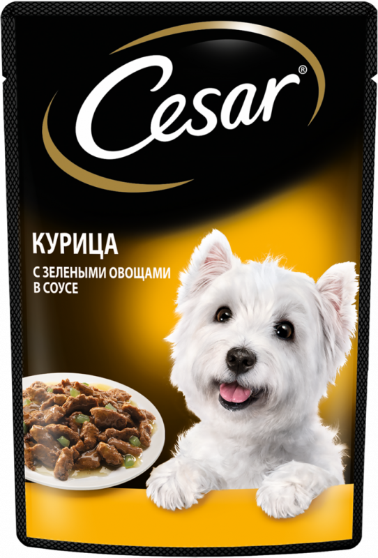Корм консервированный для взрослых собак CESAR с курицей и зелеными овощами, для всех пород, 85г Корм консервированный для взрослых собак CESAR с курицей и зелеными овощами, для всех пород, 85г