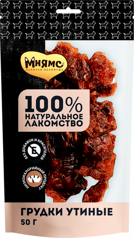 Лакомства для собак МНЯМС Грудки утиные, 50г Лакомства для собак МНЯМС Грудки утиные, 50г