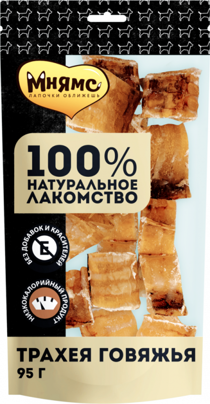 Лакомства для собак МНЯМС Трахея говяжья, 95г Лакомства для собак МНЯМС Трахея говяжья, 95г