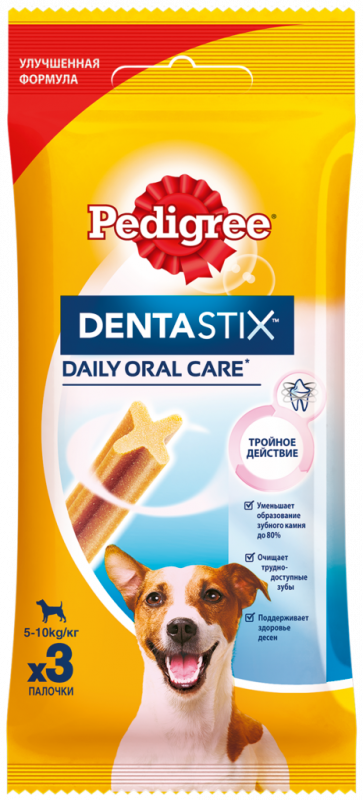 Лакомство для собак PEDIGREE DentaStix для очищения зубов 5-10кг, 45г Лакомство для собак PEDIGREE DentaStix для очищения зубов 5-10кг, 45г
