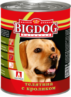 Корм консервированный для собак ЗООГУРМАН Big Dog Телятина с кроликом, 850г