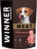 Корм сухой для взрослых собак WINNER Meat с нежной телятиной, для мелких пород, 500г
