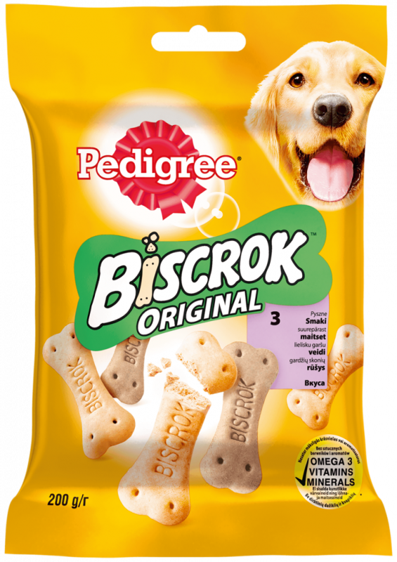 Лакомство для взрослых собак PEDIGREE Biscrok Бисквитные косточки, ассорти, 200г Лакомство для взрослых собак PEDIGREE Biscrok Бисквитные косточки, ассорти, 200г