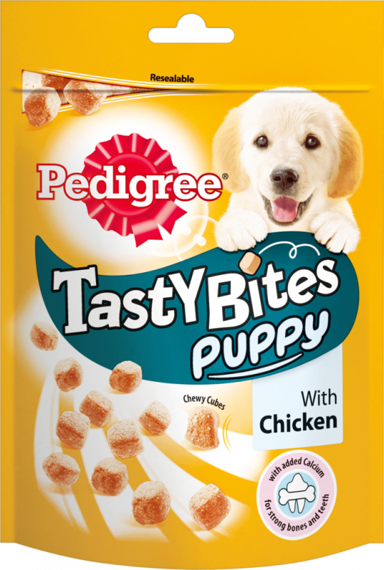 Лакомство для щенков PEDIGREE Tasty Bites Puppy Ароматные кусочки с курицей, 125г Лакомство для щенков PEDIGREE Tasty Bites Puppy Ароматные кусочки с курицей, 125г