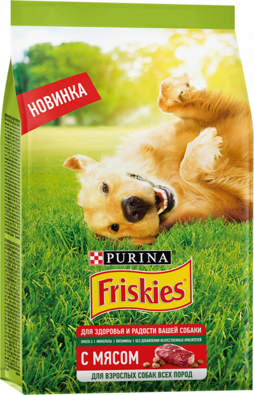 Корм сухой для взрослых собак FRISKIES с мясом, 500г
