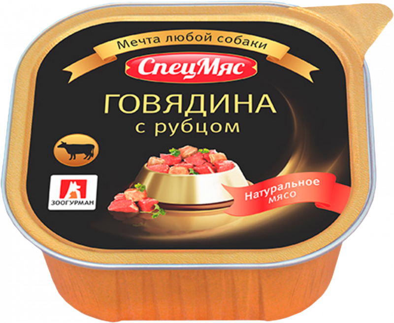 Корм консервированный для собак ЗООГУРМАН Спецмяс Говядина с рубцом, 300г Корм консервированный для собак ЗООГУРМАН Спецмяс Говядина с рубцом, 300г