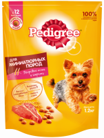 Корм сухой для взрослых собак PEDIGREE с говядиной, для миниатюрных пород, полнорационный, 1,2кг