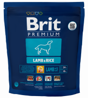 Корм сухой для собак BRIT Premium Lamb & Rice гипоаллергенный, для всех пород, 1кг