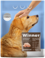 Корм сухой для взрослых собак WINNER из курицы, для крупных пород, 3кг