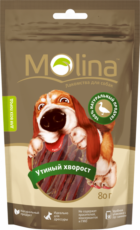 Лакомство для собак MOLINA Утиный хворост, 80г Лакомство для собак MOLINA Утиный хворост, 80г