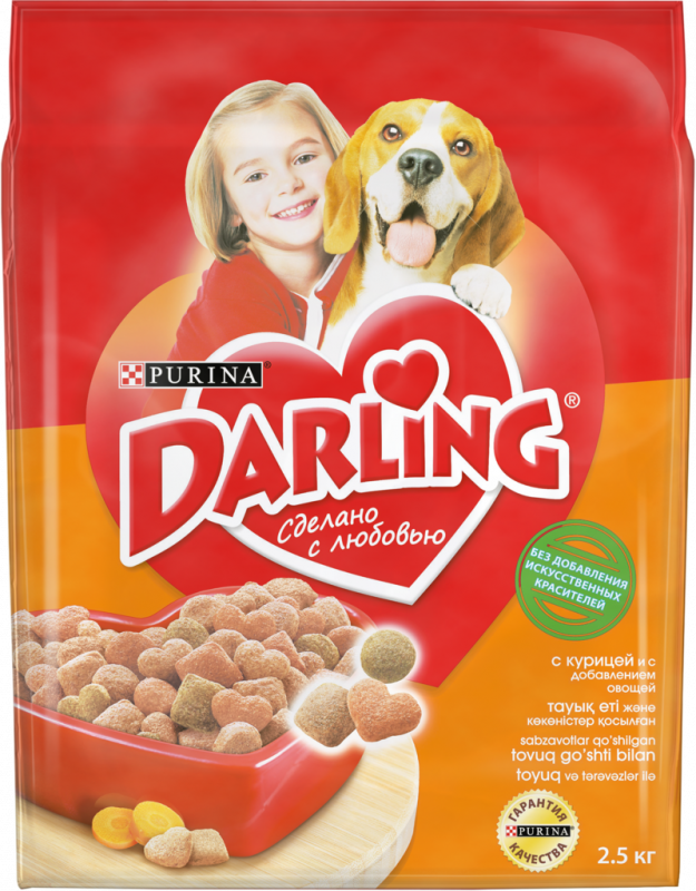 Корм сухой для взрослых собак DARLING с курицей и с добавлением овощей, 2,5кг Корм сухой для взрослых собак DARLING с курицей и с добавлением овощей, 2,5кг