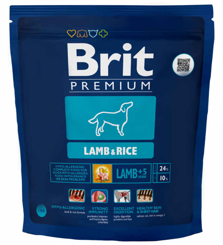 Корм сухой для собак BRIT Premium Lamb & Rice гипоаллергенный, для всех пород, 1кг Корм сухой для собак BRIT Premium Lamb & Rice гипоаллергенный, для всех пород, 1кг