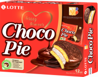 Печенье LOTTE Choco Pie бисквитное в шоколадной глазури, 12х28г
