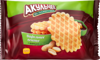 Печенье сахарное АКУЛЬЧЕВ Вафельное рассыпчатое с арахисом, 220г
