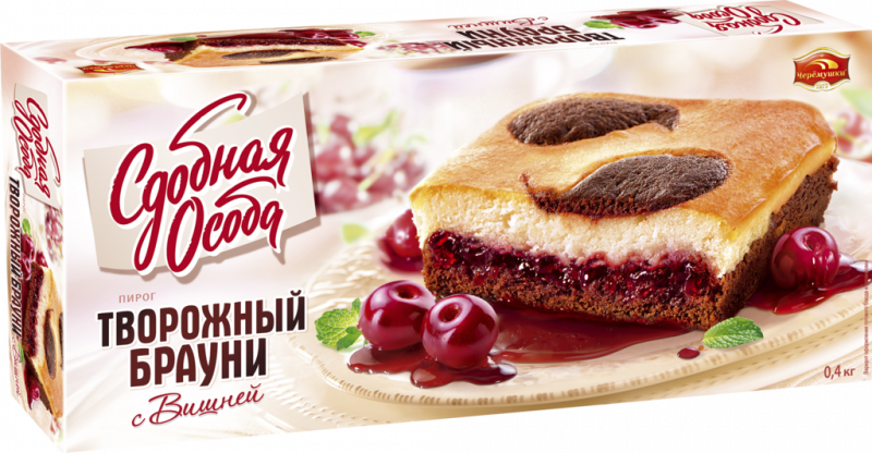 Пирог ЧЕРЕМУШКИ Сдобная Особа Творожный брауни с вишней, 400г Пирог ЧЕРЕМУШКИ Сдобная Особа Творожный брауни с вишней, 400г