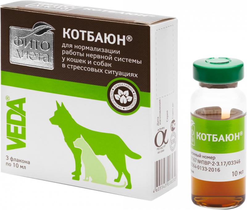 Добавка кормовая для кошек и собак VEDA Фитодиета Котбаюн, 3x10мл Добавка кормовая для кошек и собак VEDA Фитодиета Котбаюн, 3x10мл