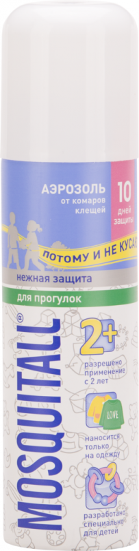 Аэрозоль MOSQUITALL Нежная защита д/детей от клещей