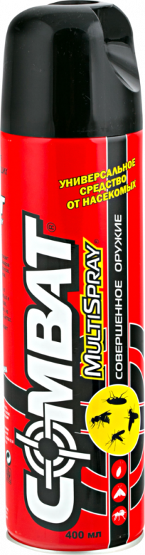 Инсектицид COMBAT MultiSpray, с ароматом лимона, 400мл Инсектицид COMBAT MultiSpray, с ароматом лимона, 400мл