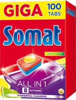 Таблетки для посудомоечной машины SOMAT All in 1 Лимон и Лайм, 100шт