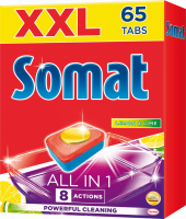 Таблетки для посудомоечной машины SOMAT All in 1 Лимон и Лайм, 65шт