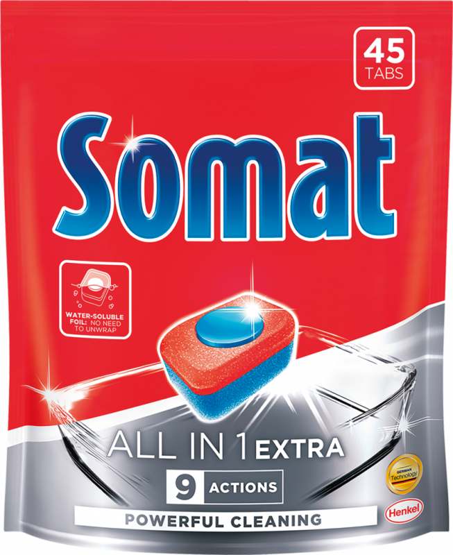 Таблетки для посудомоечной машины SOMAT All in 1 Extra, 45шт Таблетки для посудомоечной машины SOMAT All in 1 Extra, 45шт