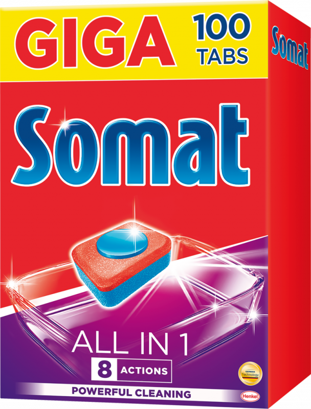 Таблетки для посудомоечной машины SOMAT All in 1, 100шт