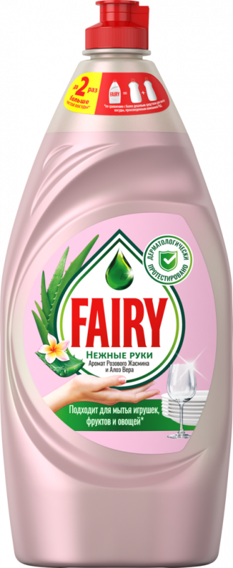 Средство для мытья посуды FAIRY Нежные руки Розовый жасмин и Алоэ вера, 900мл Средство для мытья посуды FAIRY Нежные руки Розовый жасмин и Алоэ вера, 900мл