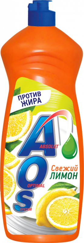 Средство для посуды AOS Свежий лимон, 900мл Средство для посуды AOS Свежий лимон, 900мл