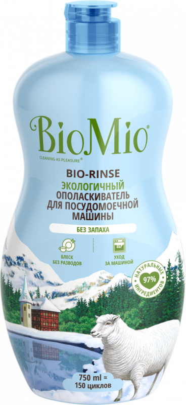 Ополаскиватель для посудомоечной машины BIOMIO Bio-rinse, экологичный, 750мл Ополаскиватель для посудомоечной машины BIOMIO Bio-rinse, экологичный, 750мл
