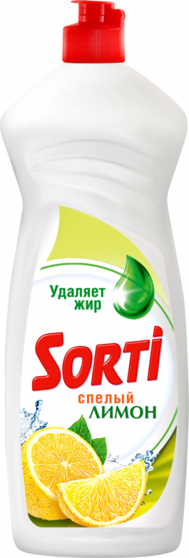 Средство для посуды SORTI Спелый лимон, 900мл Средство для посуды SORTI Спелый лимон, 900мл