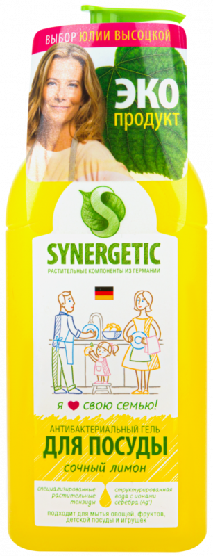 Средство для мытья посуды SYNERGETIC Лимон, 500мл Средство для мытья посуды SYNERGETIC Лимон, 500мл