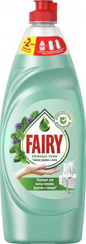 Средство для мытья посуды FAIRY Нежные руки Чайное дерево и Мята, 650мл