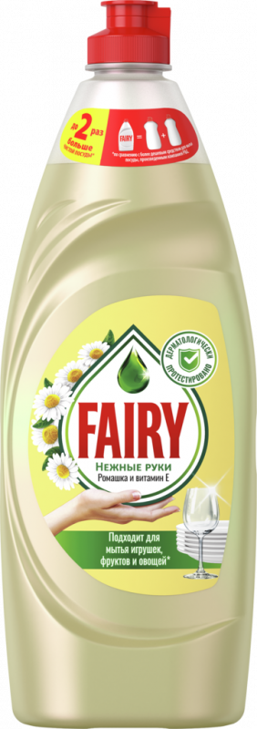 Средство для мытья посуды FAIRY Нежные руки Ромашка и витамин Е, 650мл Средство для мытья посуды FAIRY Нежные руки Ромашка и витамин Е, 650мл