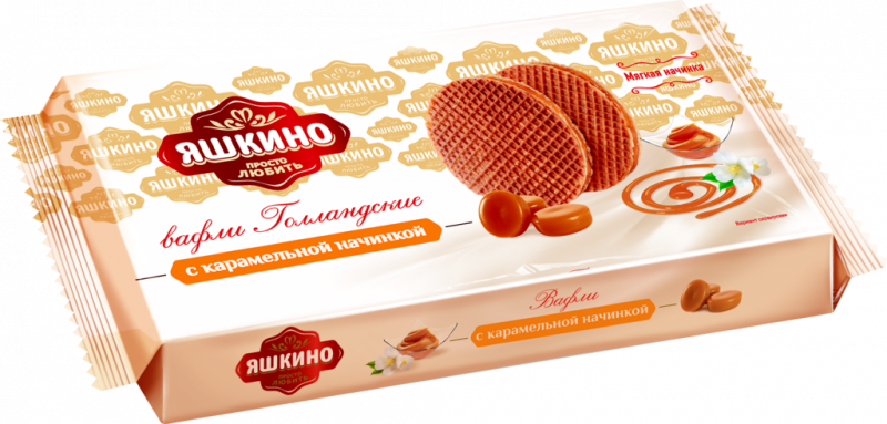 Вафли ЯШКИНО Голландские с карамелью, 290г